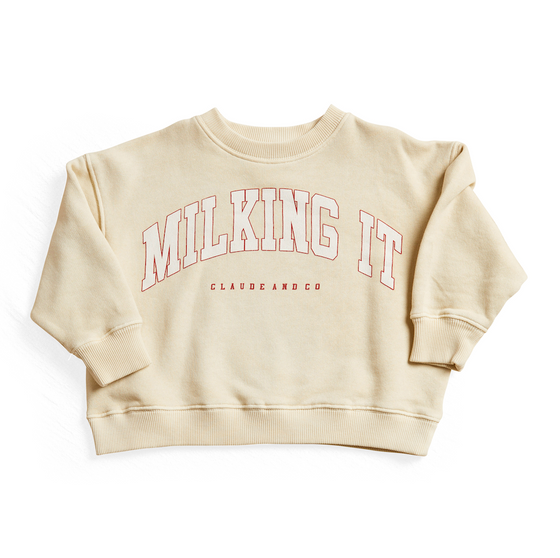 Milking It ® College Sweater - Oat
