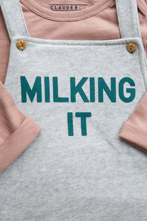 'Milking It' ® Dungaree Grey - Claude & Co