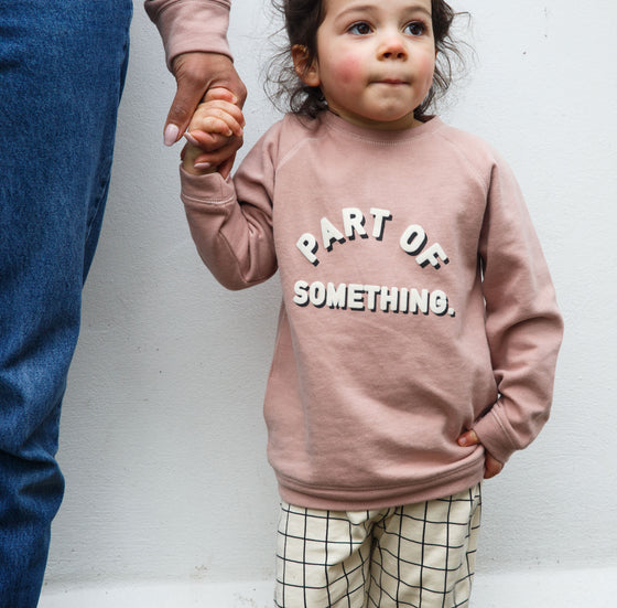 'Part Of Something' Dusky Pink Sweater Child - Charity Donation - Claude & Co